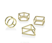 Charger l'image dans la galerie, Lot de 4 Ronds de Serviette Doré