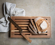 Charger l'image dans la galerie, Planche à Découper le Pain en Bois d'Acacia et Couteau