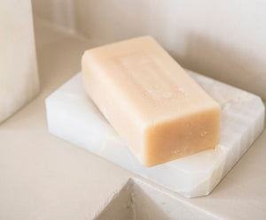 Porte Savon en Marbre Blanc Nacre