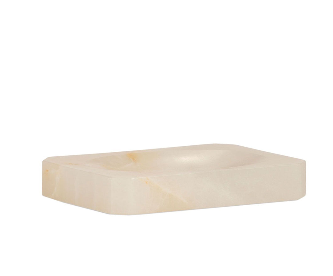 Porte Savon en Marbre Blanc Nacre